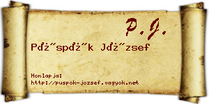 Püspök József névjegykártya