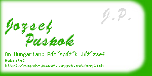 jozsef puspok business card